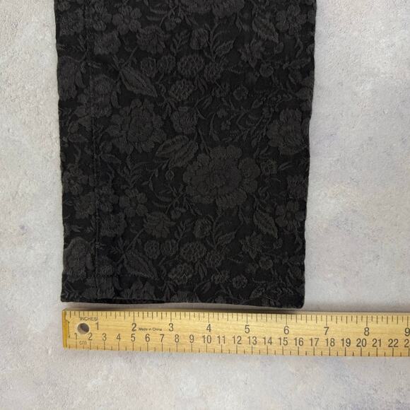 NYDJ Pants Women's 6 Lift Tuck Floral Stretch Jeans Black Floral Legging Skinny - Picture 11 of 11